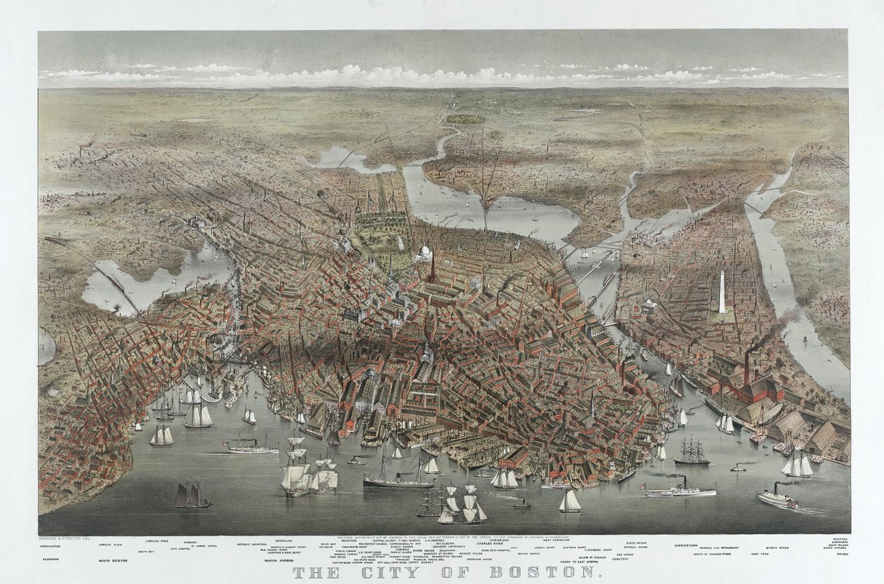 The City of Boston, pub. 1873 by American School