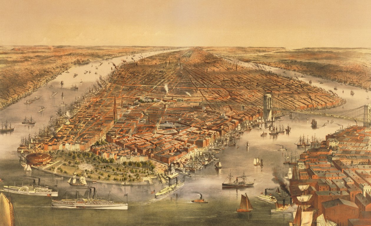 The City of New York, Published by Currier and Ives by American School
