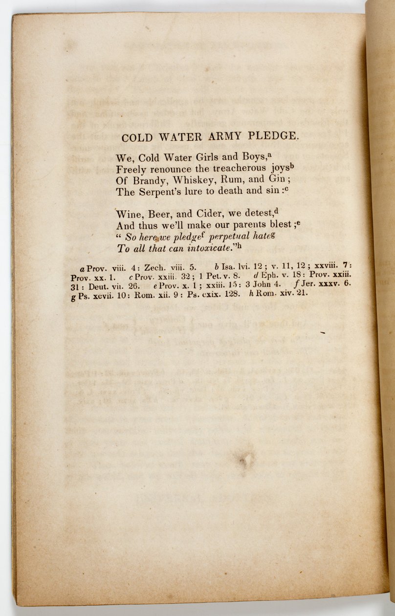 The Cold Water Army Pledge, 1842 by American School