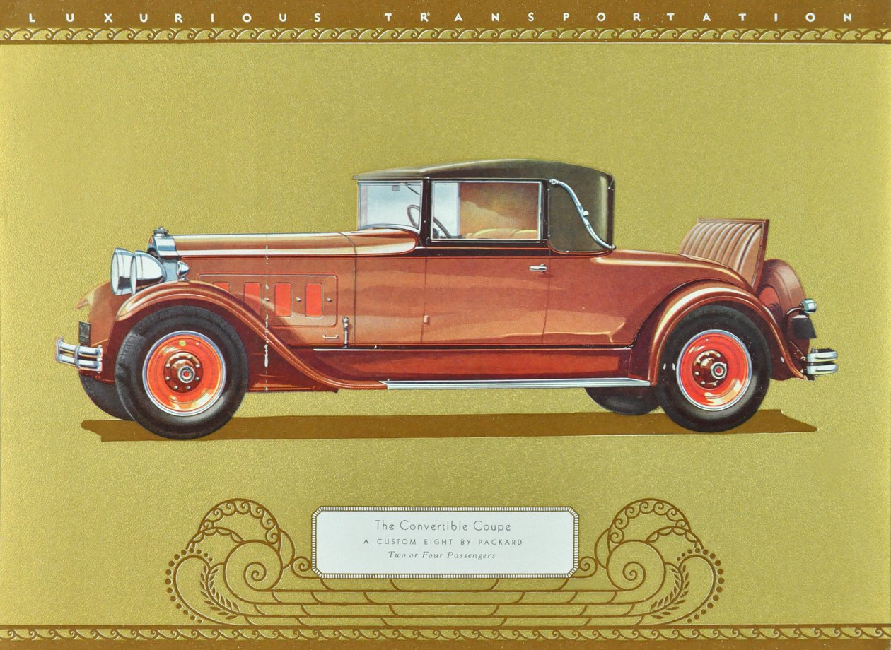 The Convertible Coupe, A Custom Eight by Packard, pub.1930 by American School
