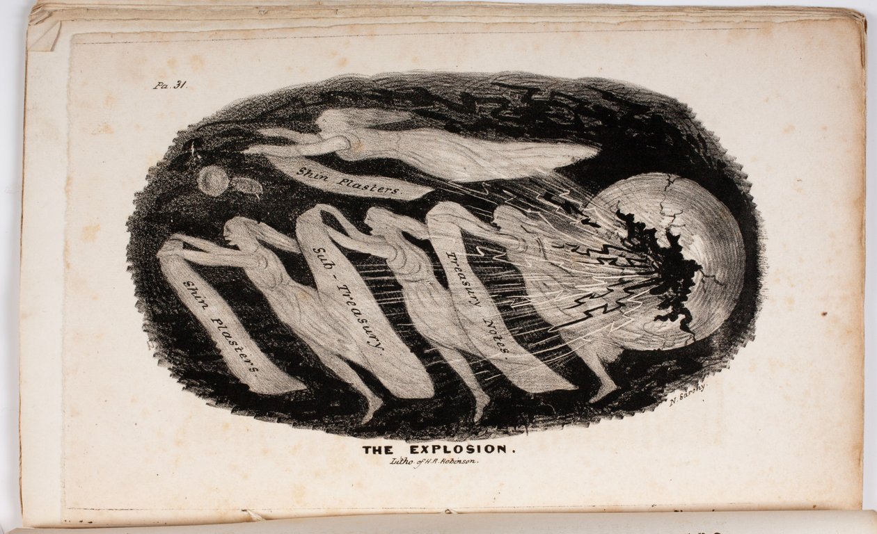 The Explosion, Illustration from The Vision of Judgement, or A Present for the Whigs of 76 and 37 by Junius Jr., 1938 by American School
