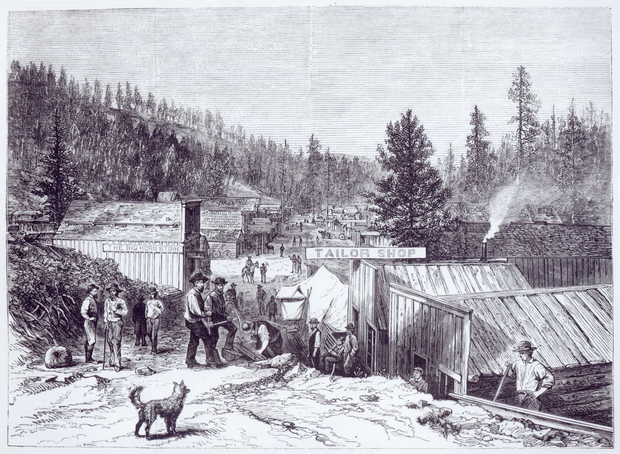 The Indian War, Deadwood City, Black Hills of Dakota, from a photograph by S. J. Morrow by American School
