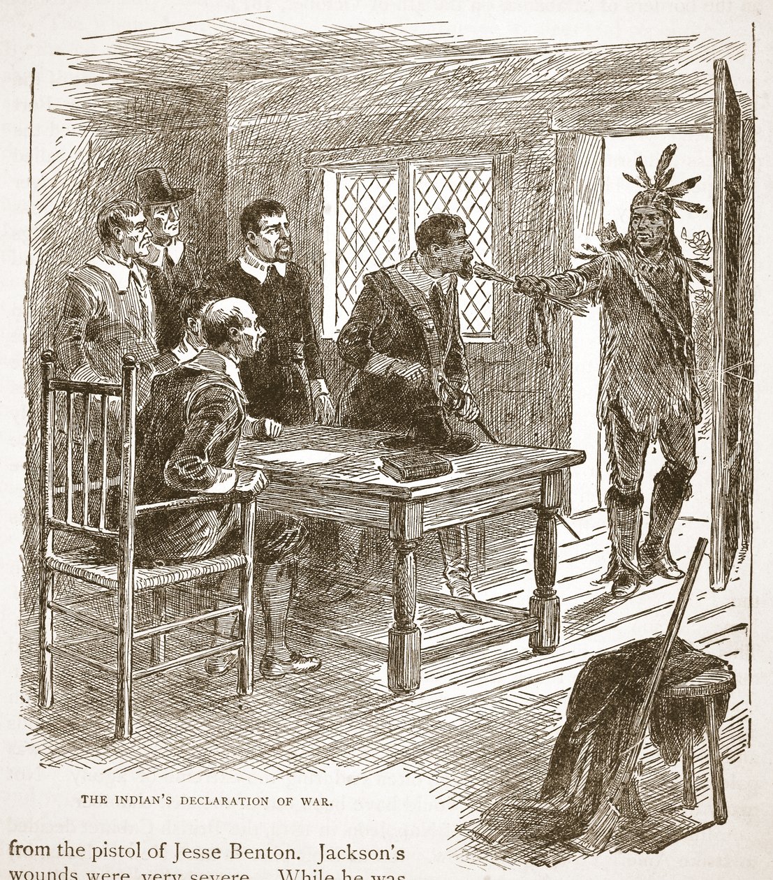 The Indians Declaration of War, from a book published 1896 by American School