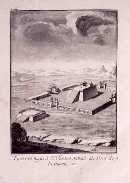 The Main Temple of Mexico, dedicated to the Gods of War, from Antonio de Solis y Rivadeneira Solis