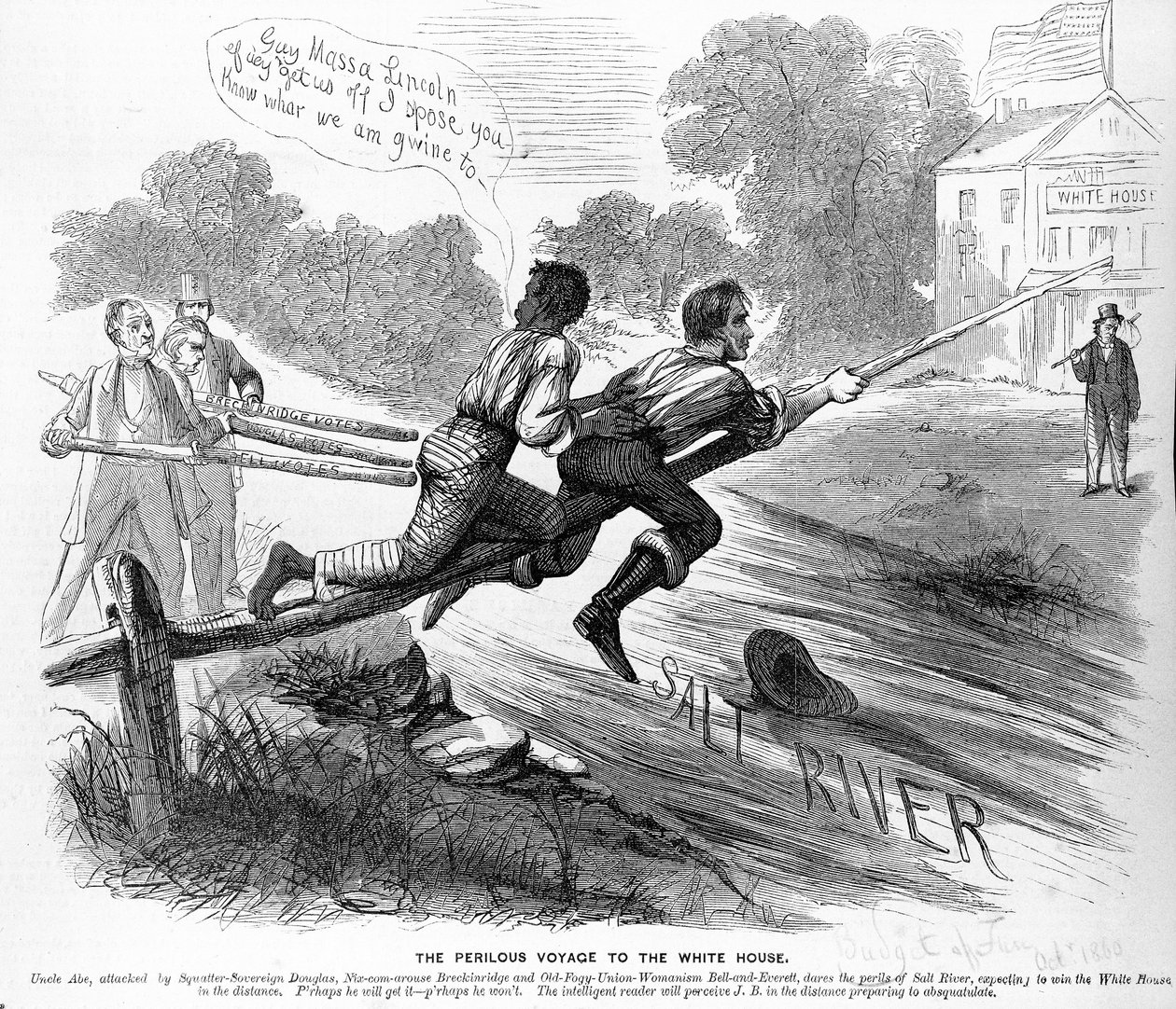 The Perilous Voyage to the White House, from the Humors of War by American School