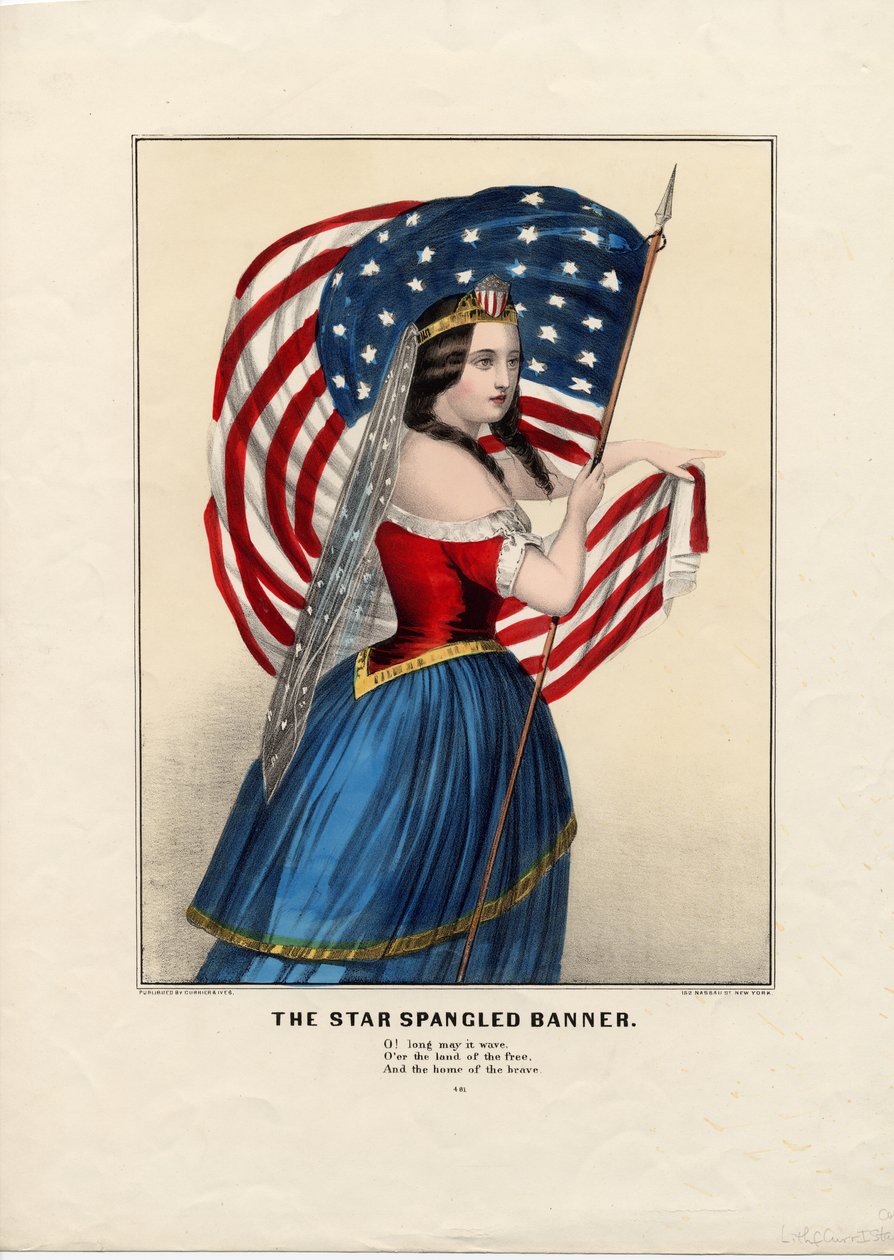 The Star Spangled Banner, pub. by Currier & Ives, c.1860 by American School