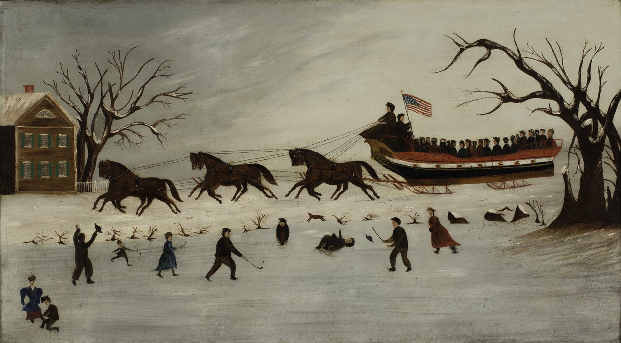 The Suffragettes Taking a Sleigh Ride by American School