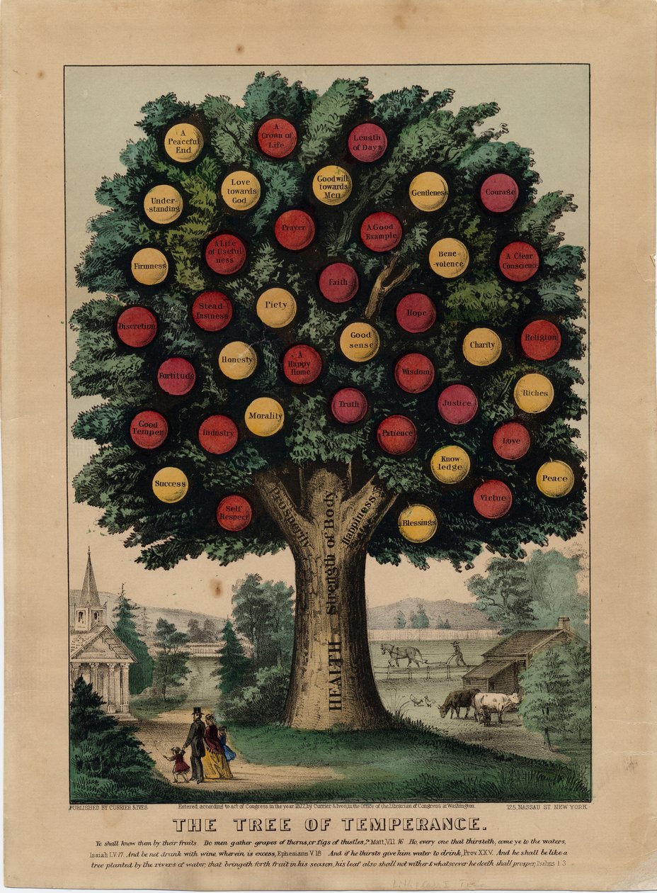 The Tree of Temperance, pub. by Currier & Ives, 1872 by American School