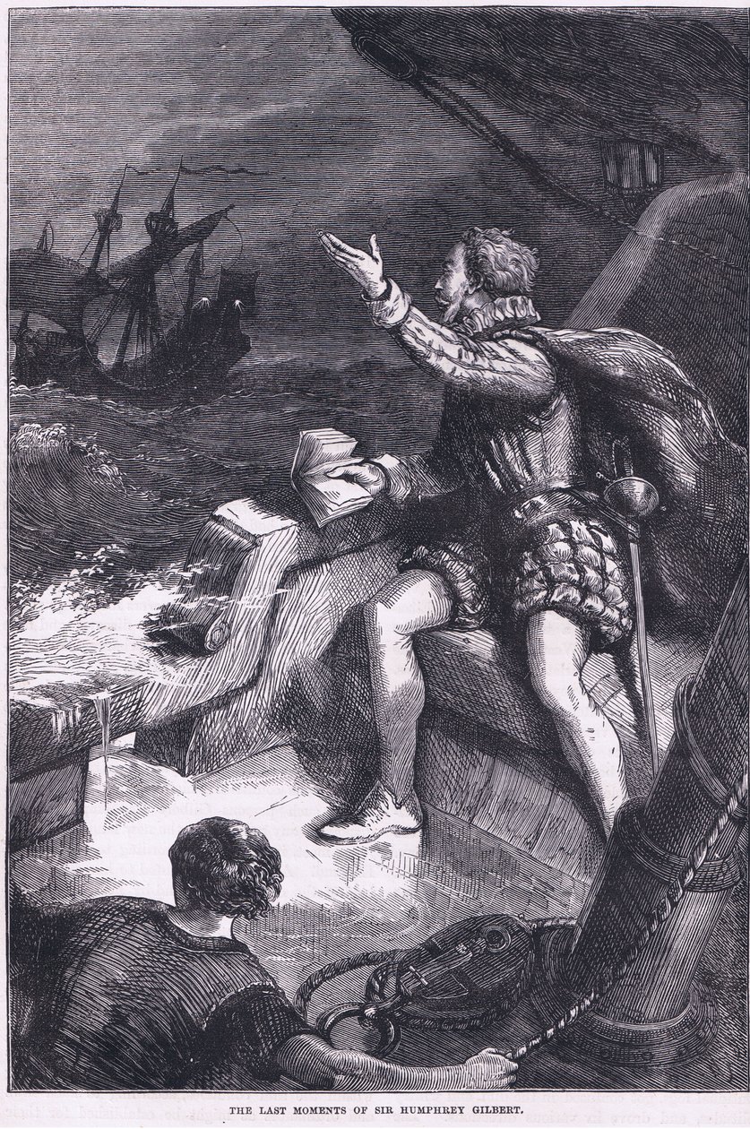 The last moments of Sir Humphrey Gilbert, illustration from Cassell