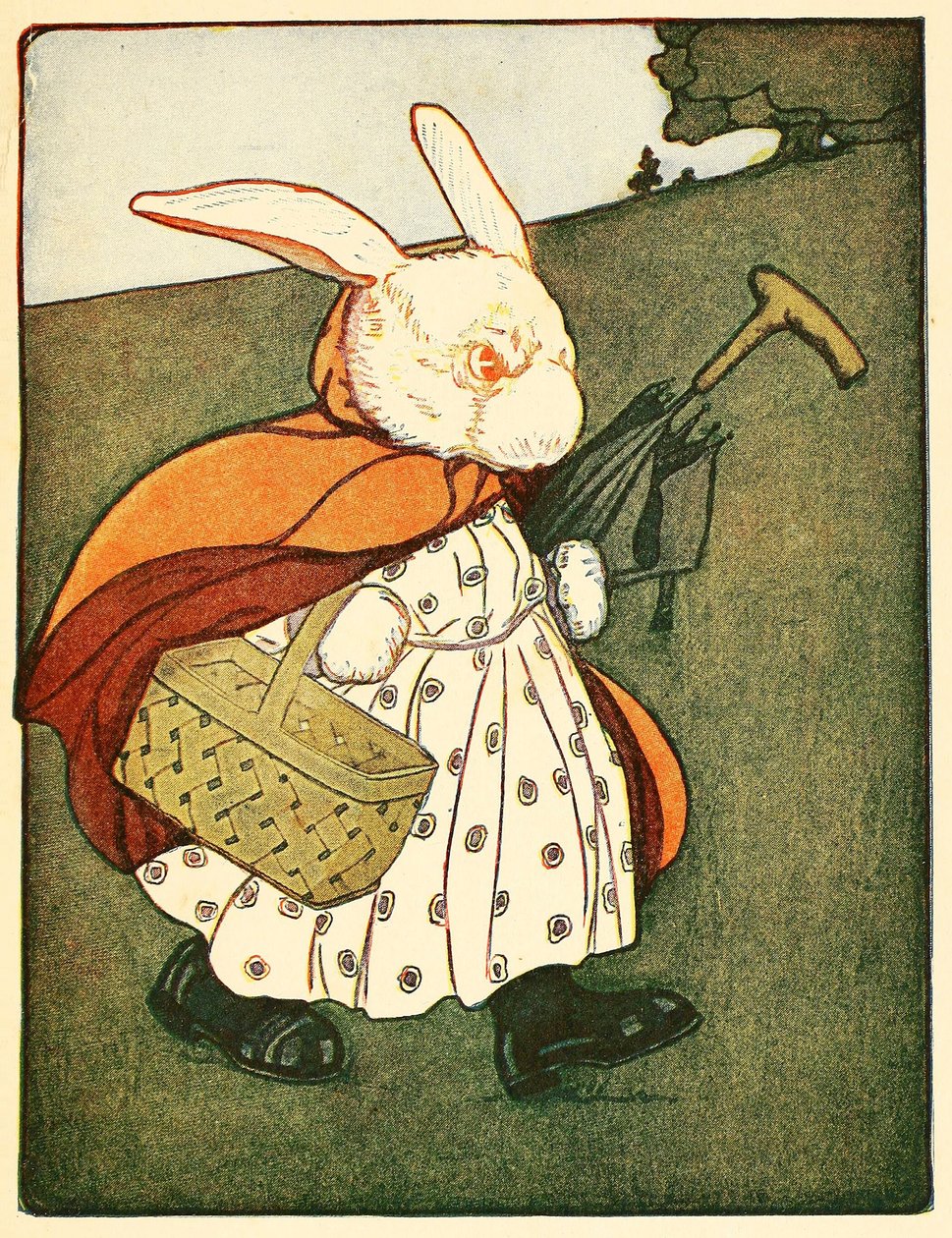 Then old Mrs Rabbit went through the wood to the baker