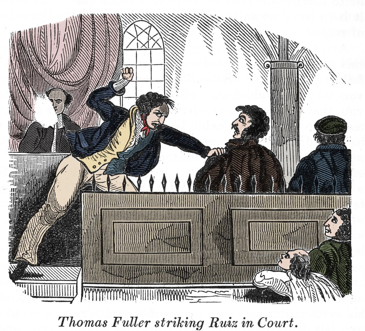 Thomas Fuller testifies against Ruiz, engraving from 