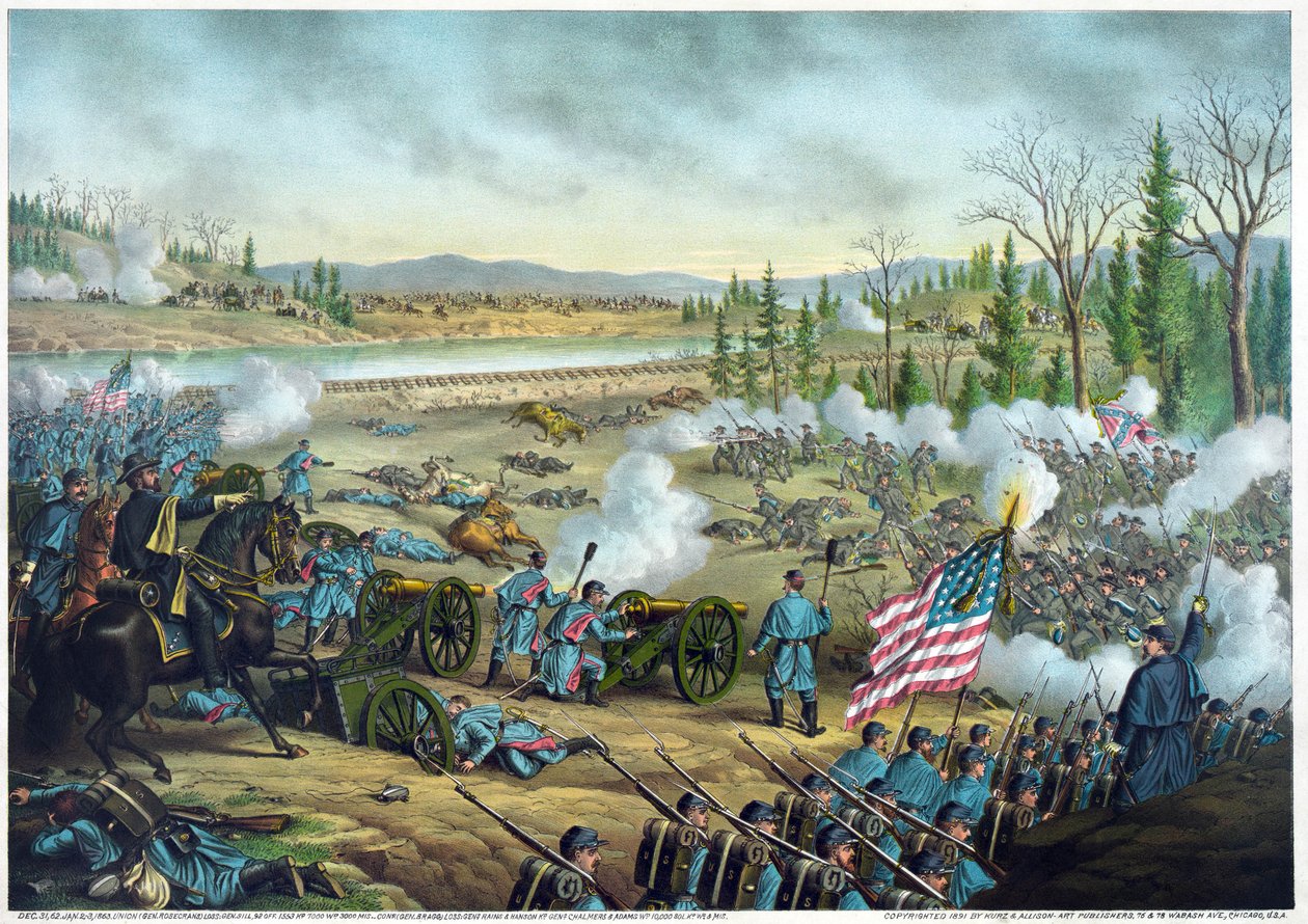 US Civil War: Battle of Stone River, or 2nd Battle of Murfreesboro, Tennessee, Dec. 31 by American School