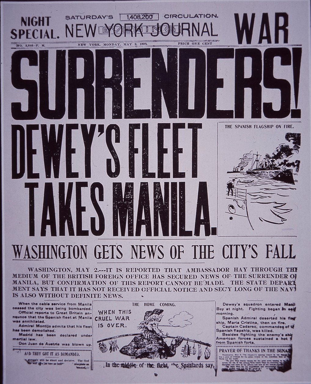 Victory Headline on New York Journal, During the Spanish-American War by American School