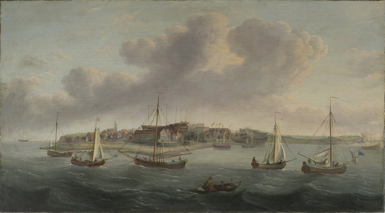 View of a Seaport, 1760 by American School