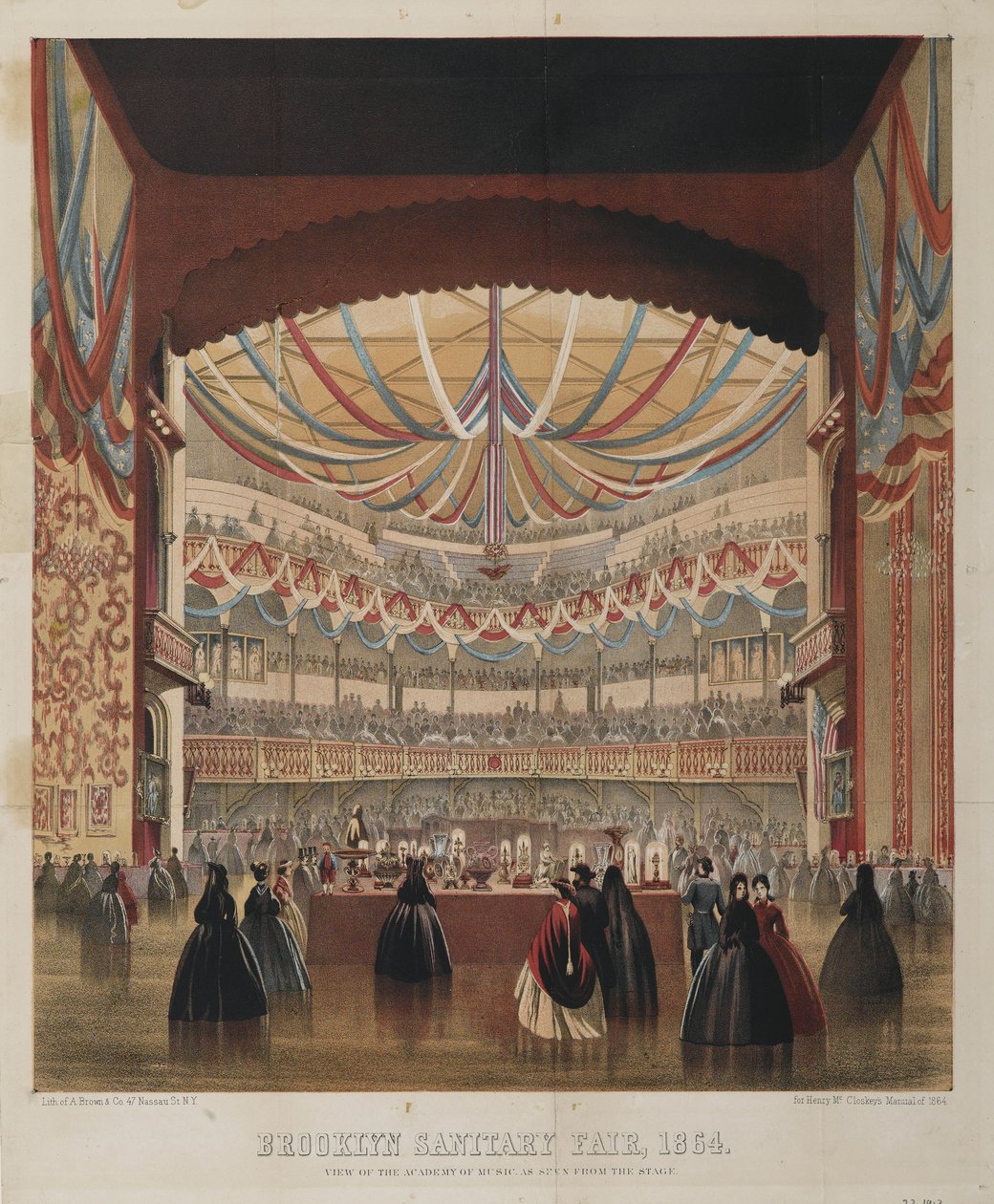 View of the Academy of Music as seen from the stage, Brooklyn Sanitary Fair, 1864 by American School