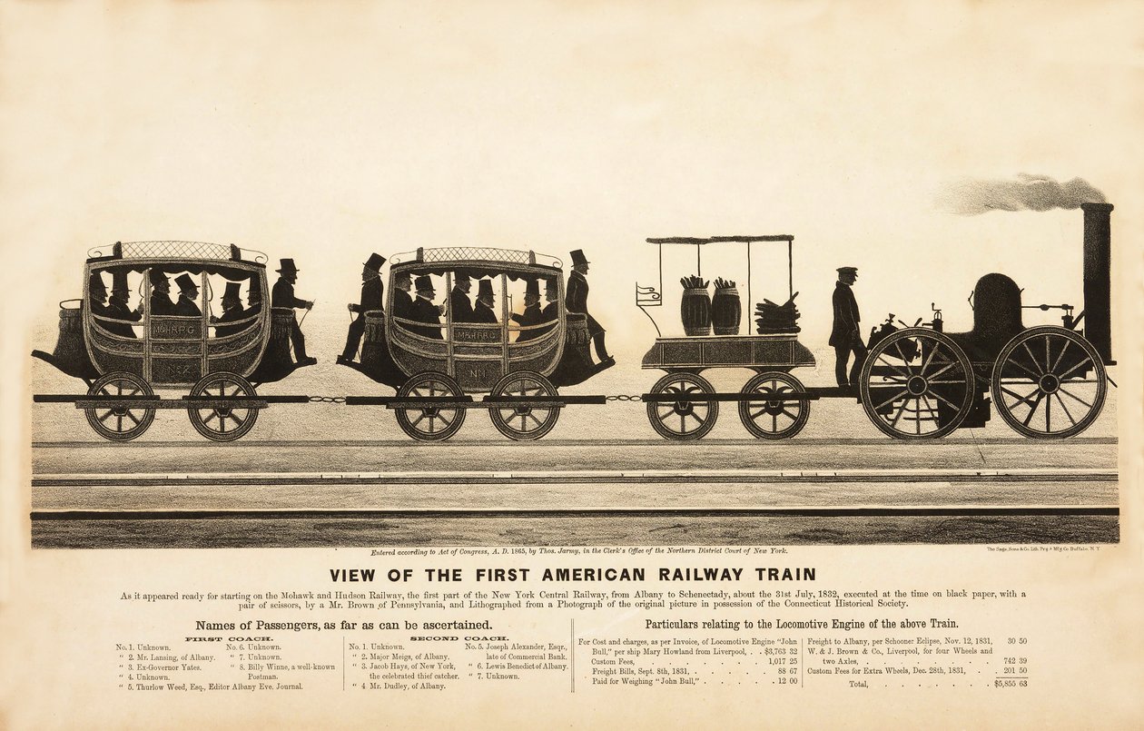 View of the First American Railway Train by American School