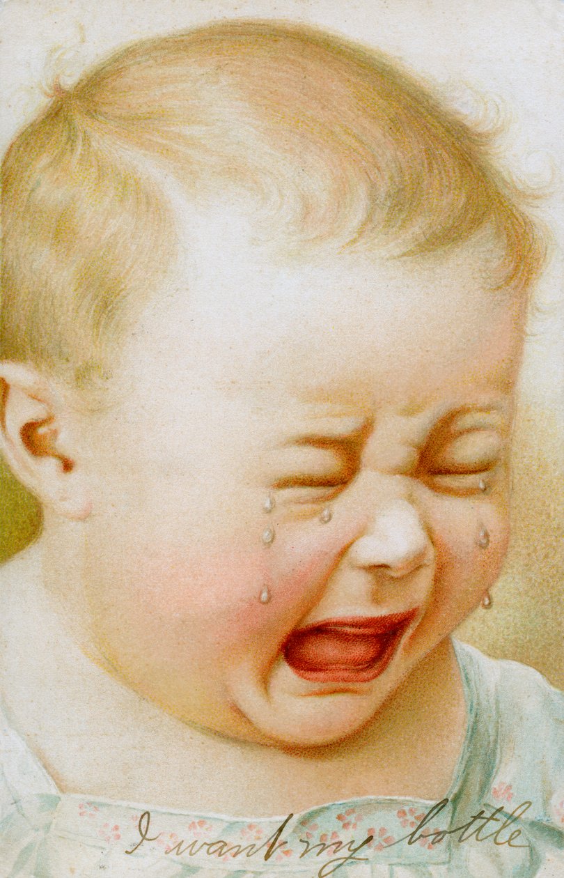 Vintage Graphic of Baby Crying by American School