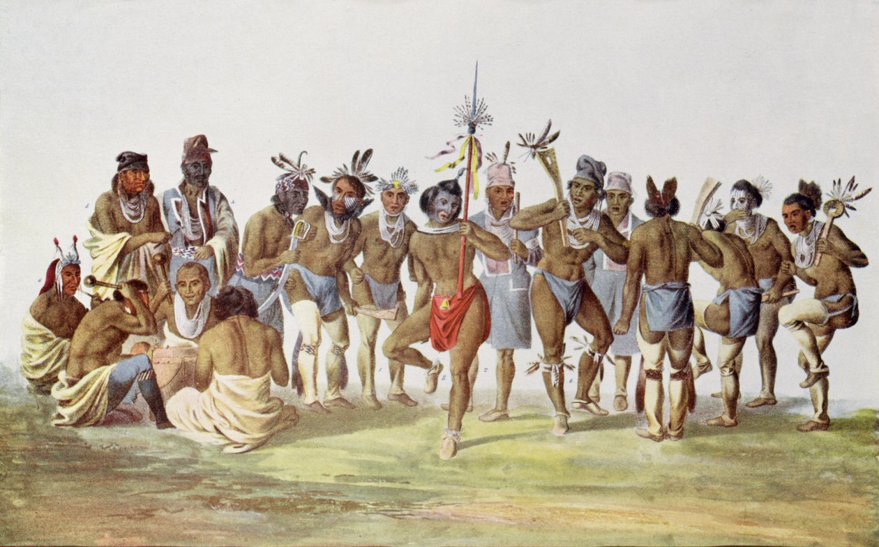 War Dance of the Sauks and Foxes, illustration from 
