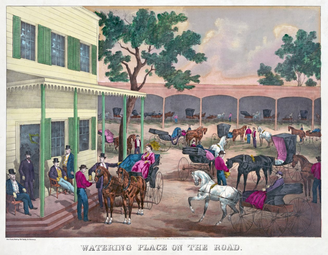 Watering Place on the Road, pub. 1870 by American School