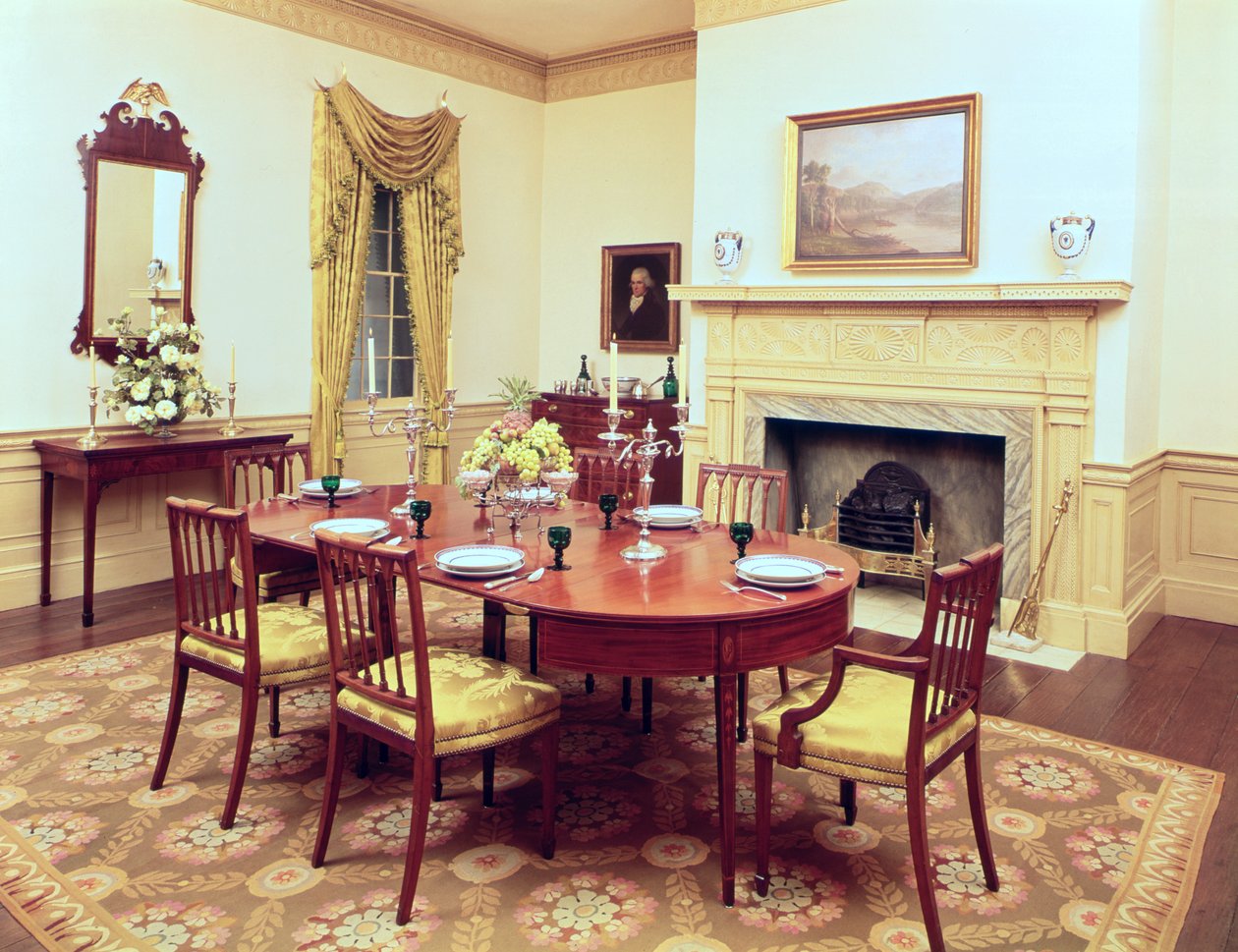 White Hall Dining-Room, near Charleston South Carolina, 1818 by American School