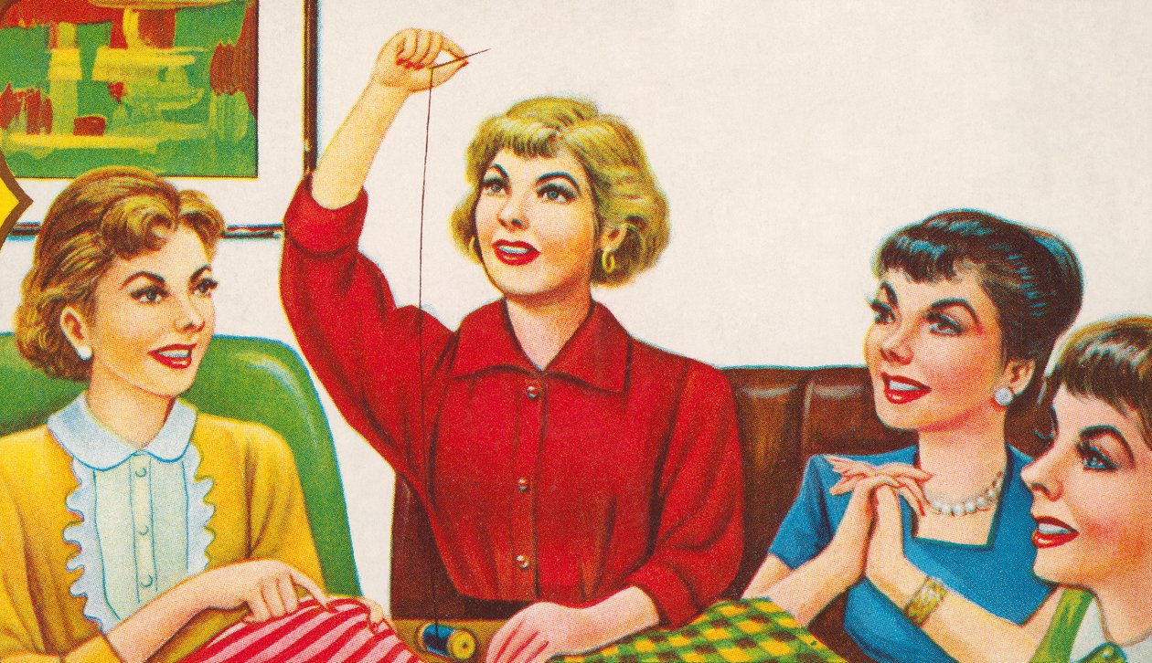 Women at a Sewing Circle by American School