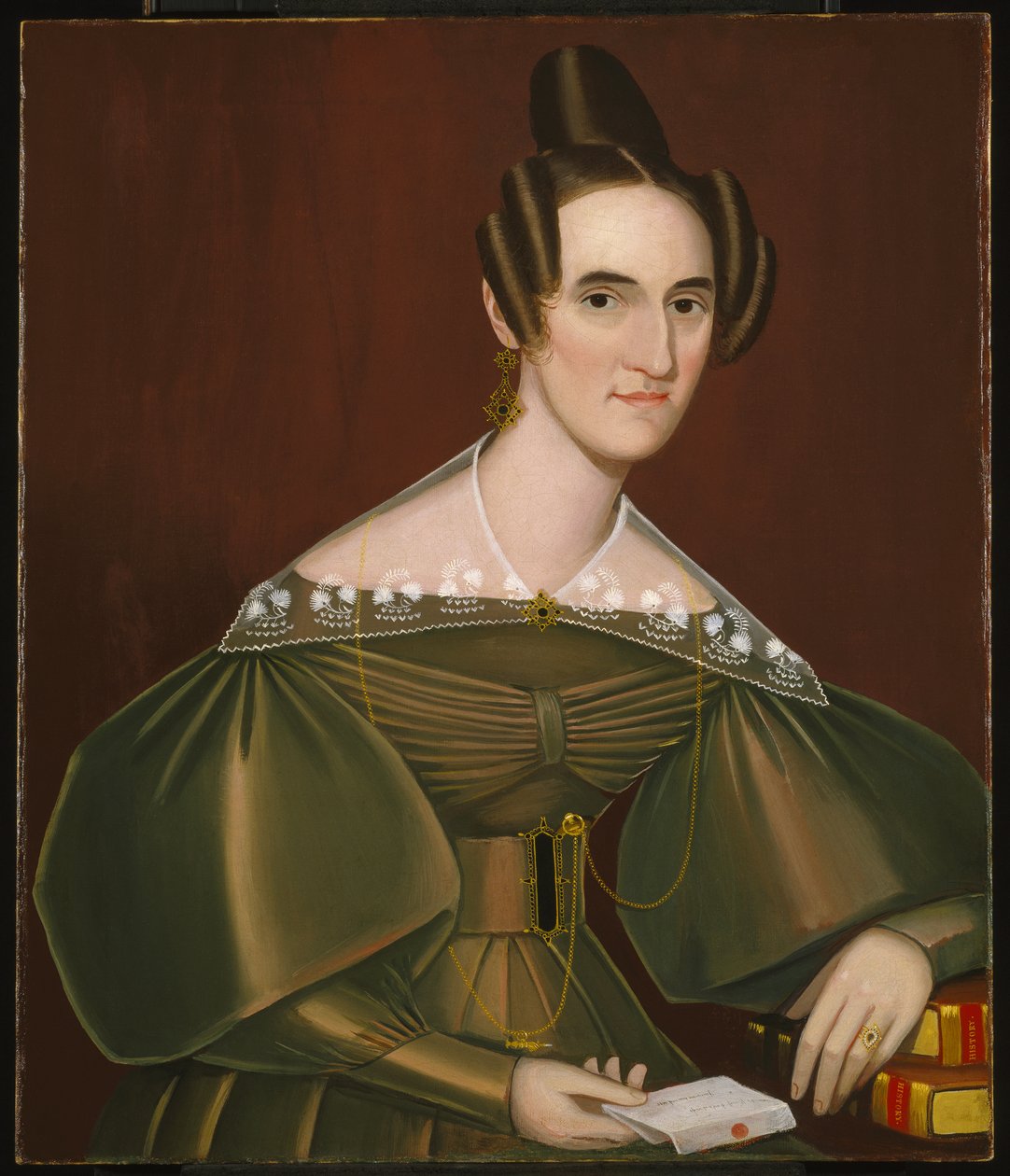 Jeannette Woolley, later Mrs John Vincent Storm, c.1838 by Ammi Phillips