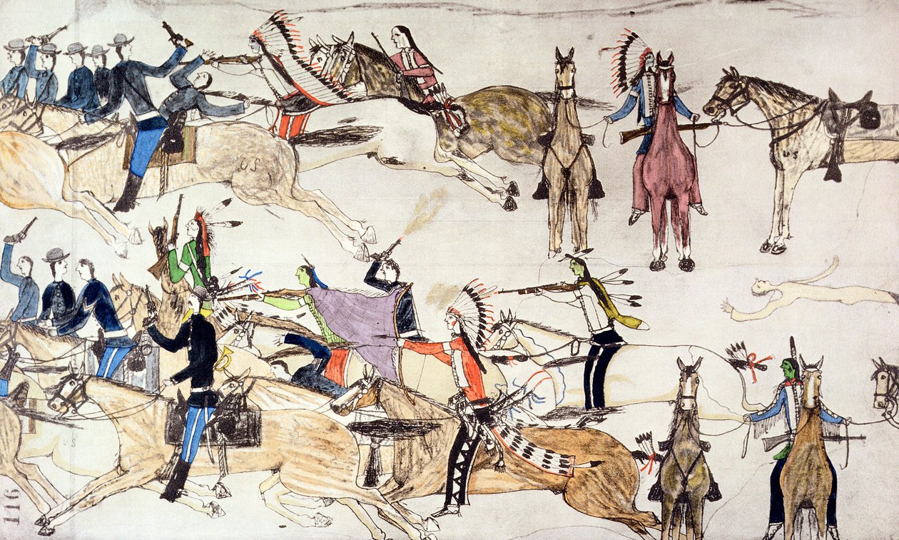 Battle of Little Bighorn, Montana, USA, 25-26 June 1876 by Amos Bad Heart Buffalo