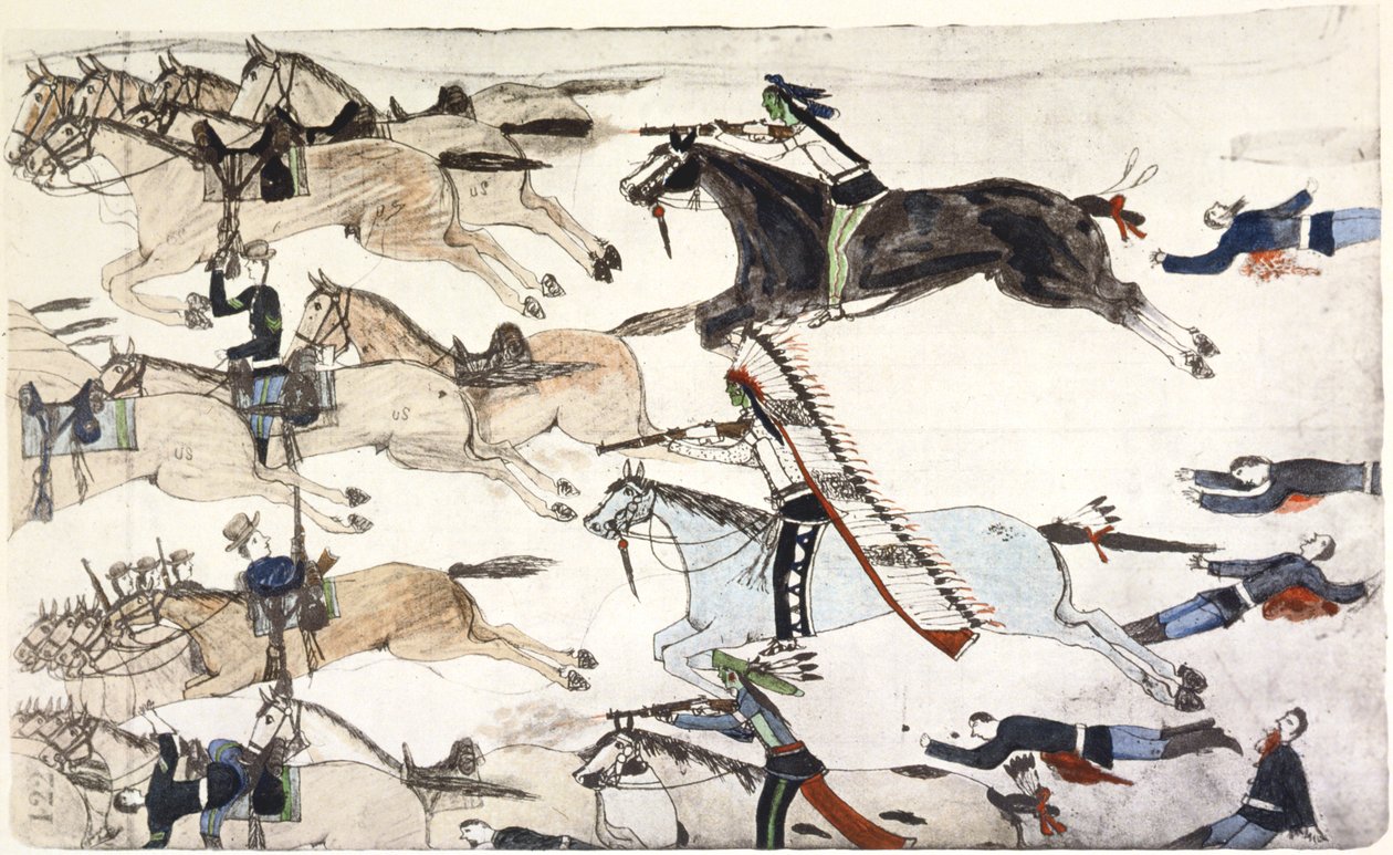Battle of Little Bighorn, Montana, USA, 25-26 June 1876 by Amos Bad Heart Buffalo