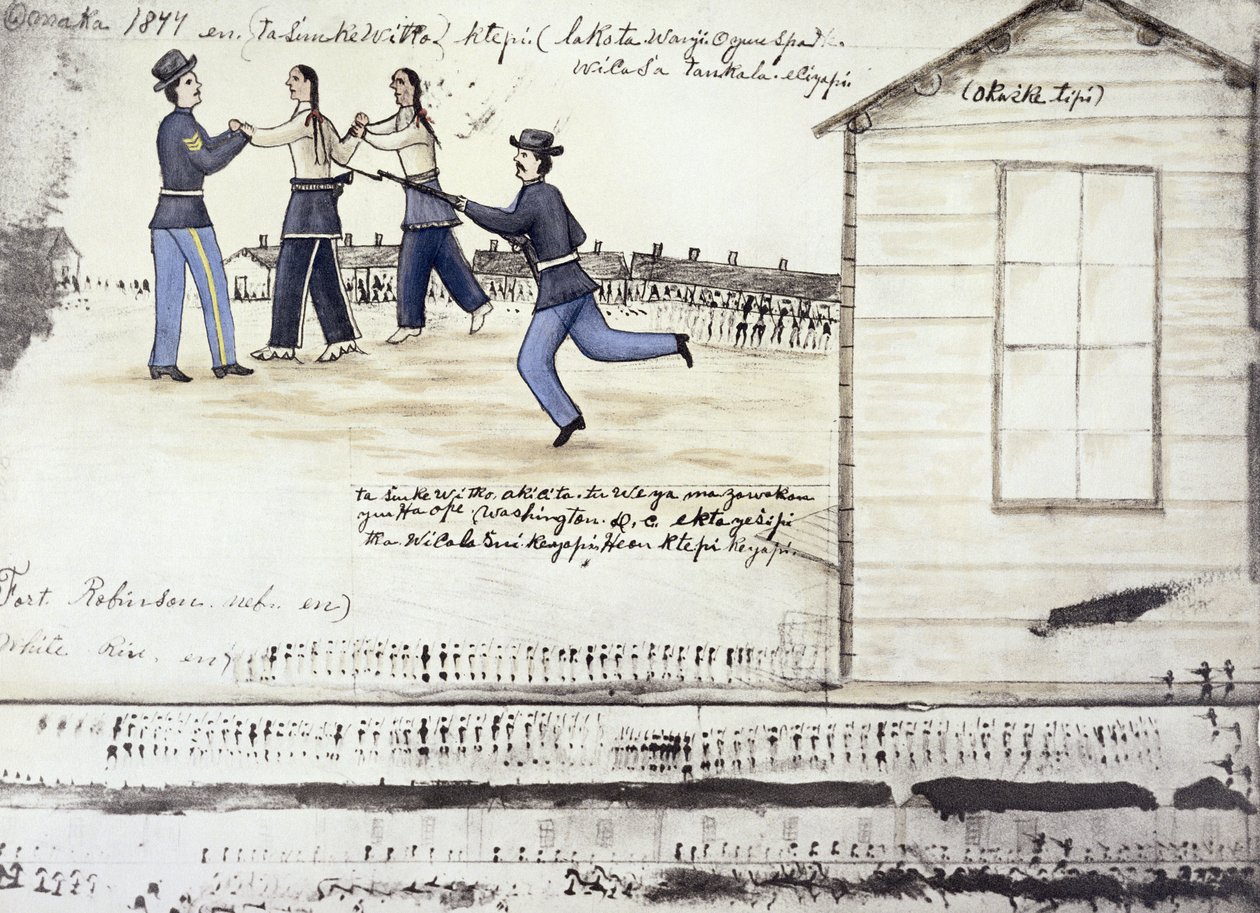 The Death of Crazy Horse in 1877, Fort Robinson, Nebraska by Amos Bad Heart Buffalo