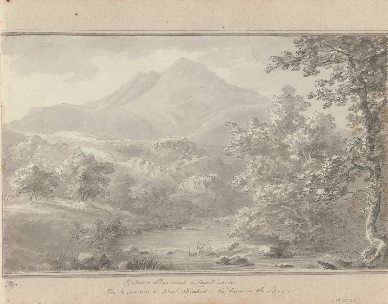 Between Llanrwst and Capel Cerrig, The Mountain is Moel Shiabod, The River is Lligwy by Amos Green