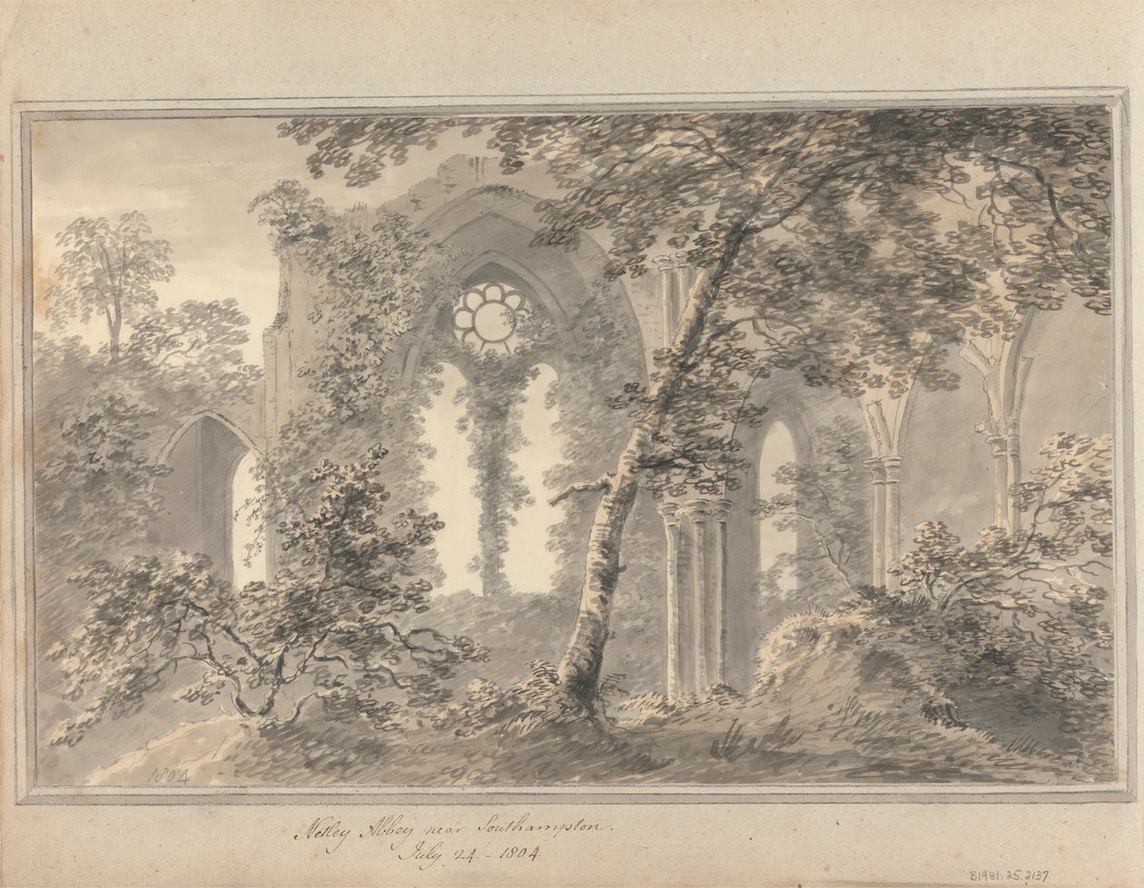 Views in England, Scotland and Wales: Netley Abbey near Southampton, July 24, 1804 by Amos Green