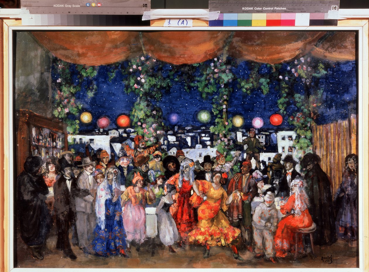 Carnival in Spain. Painting by Anatoli Afanasyevich Arapov by Anatoli Afanasyevich Arapov