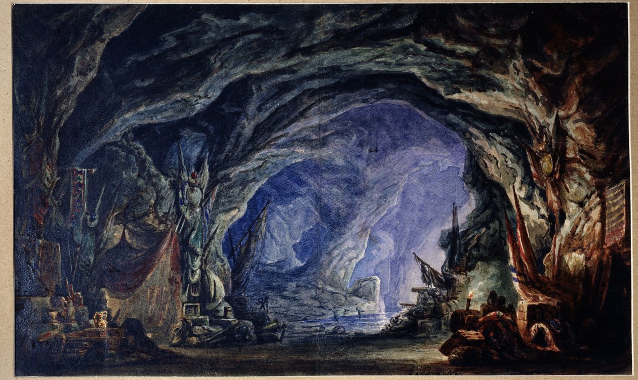 Stage Design for the Ballet Corsair by Adolphe Adam by Anatoli Fedorovich Geltser