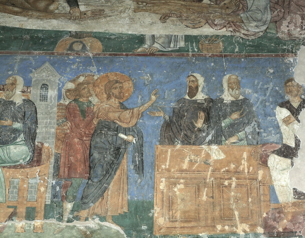 Christ Before Annas and Caiaphas, 12th century by Ancient Russian frescos