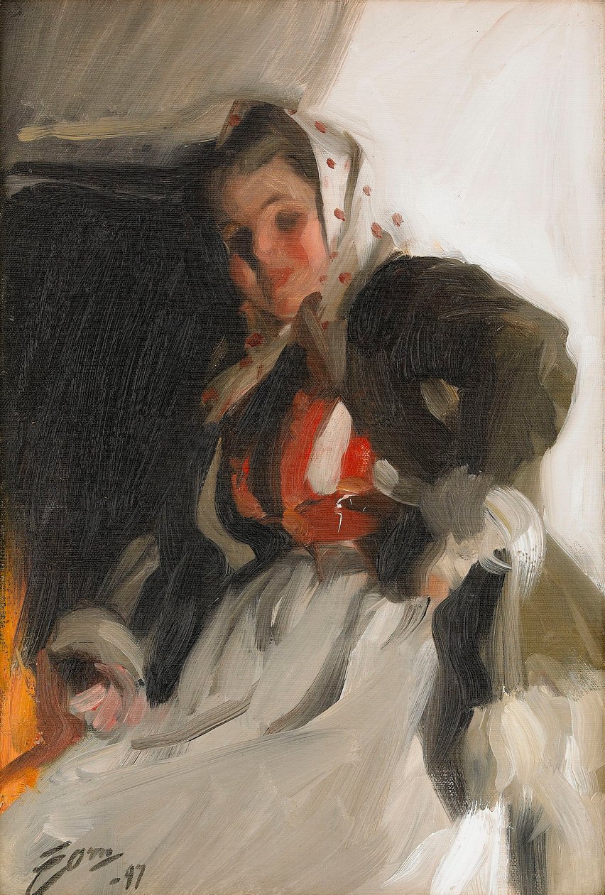 By the Fireplace by Anders Leonard Zorn
