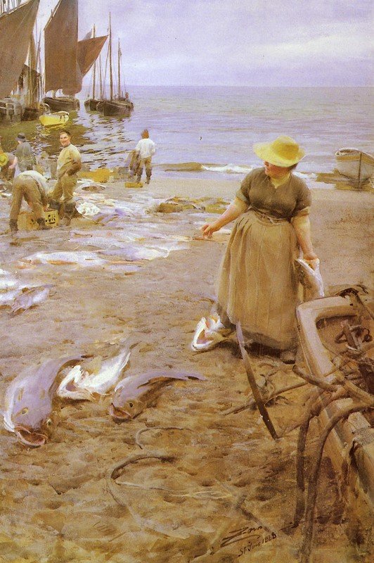 Fish Market in St. Ives by Anders Leonard Zorn