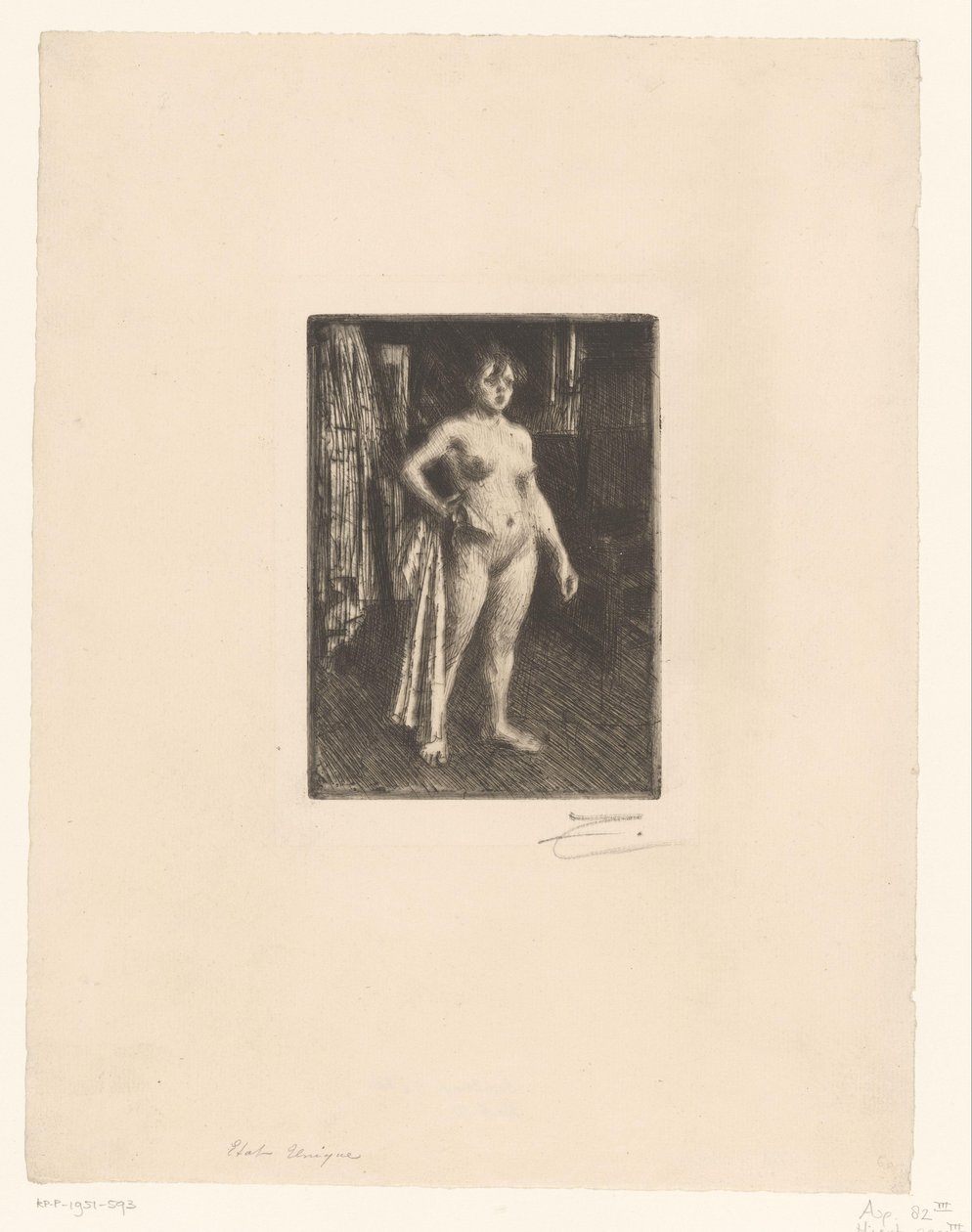 The Venus of La Villette by Anders Leonard Zorn (signed by artist)