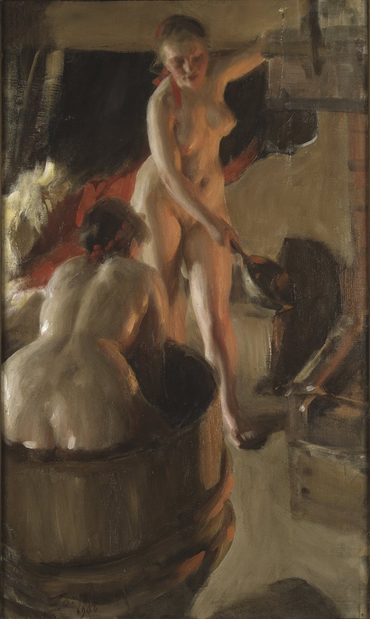 Girls from Dalarna Having a Bath by Anders Leonard Zorn by Anders Leonard Zorn