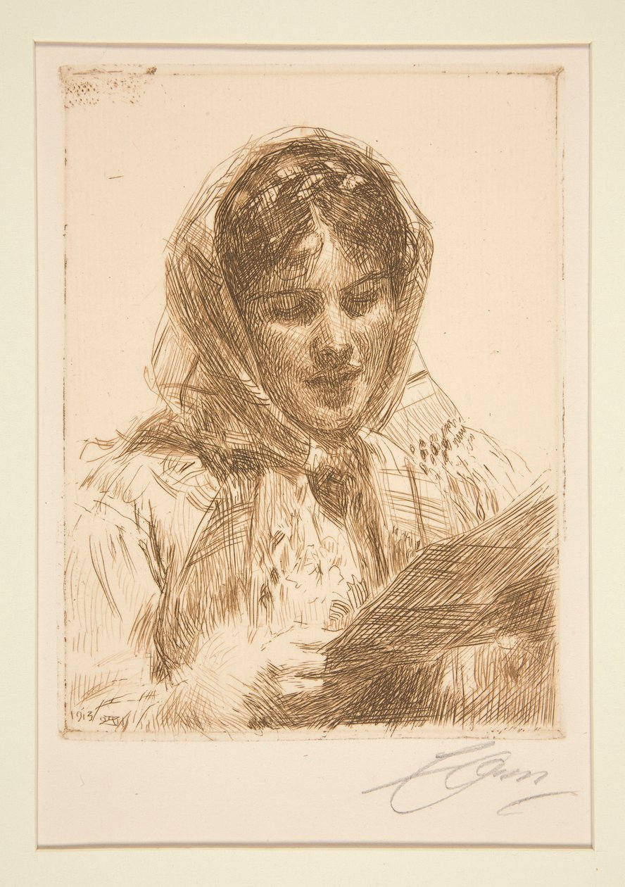 A Letter, 1913 by Anders Leonard Zorn