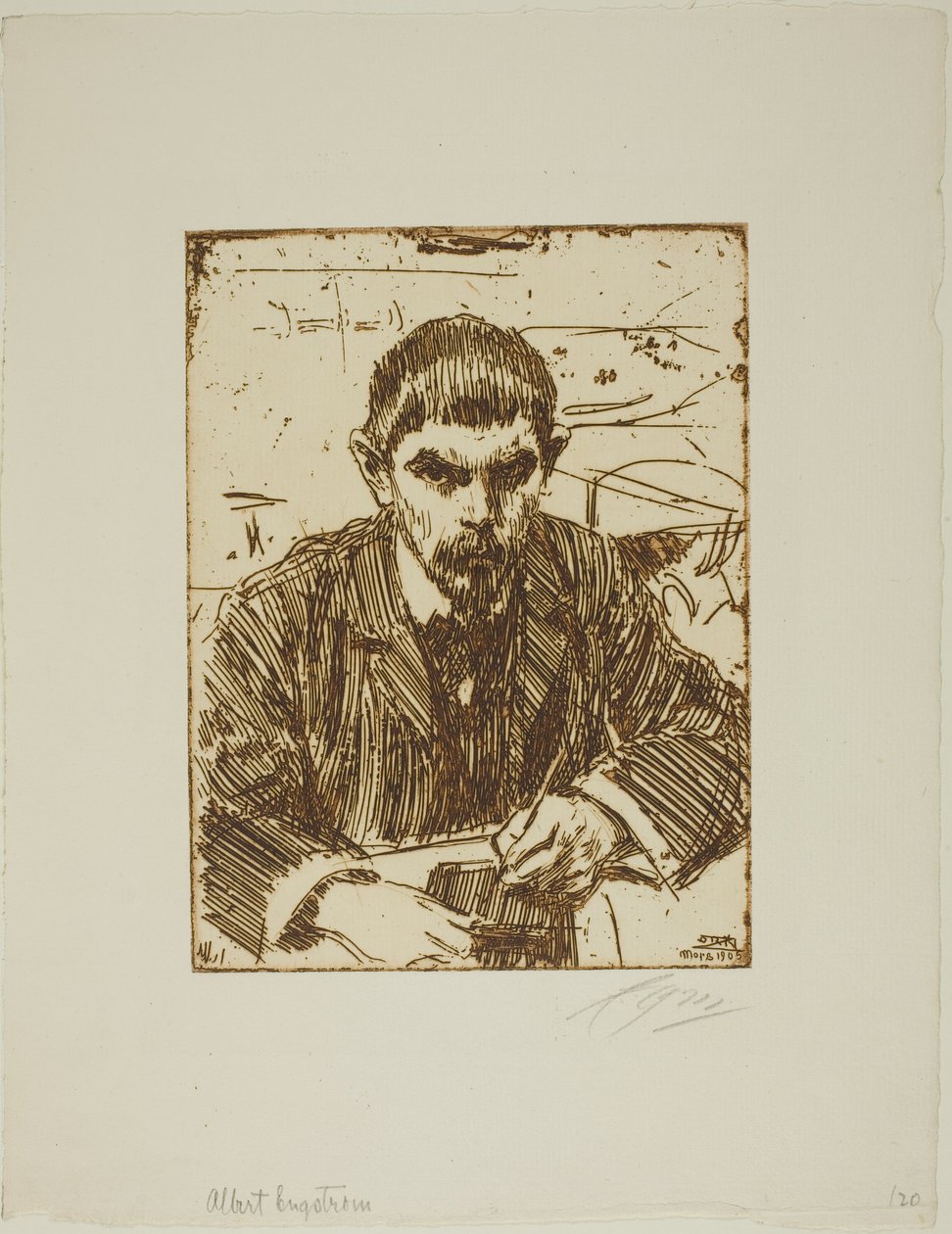 Albert Engström by Anders Leonard Zorn