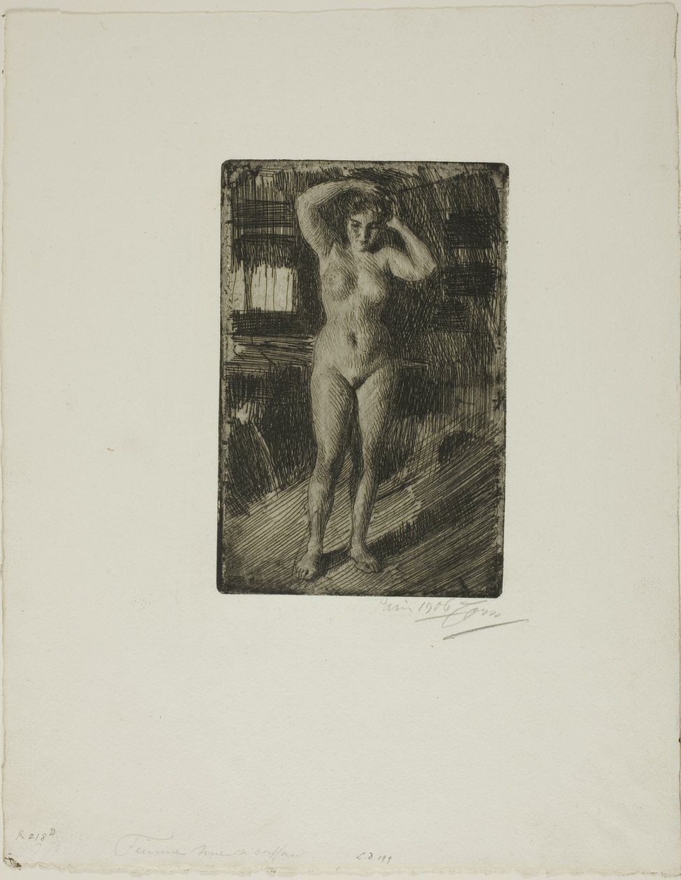 Anna Doing Her Hair by Anders Leonard Zorn