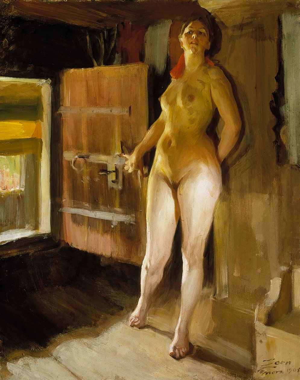 At the Door of the Loft; Girl in the Loft by Anders Zorn