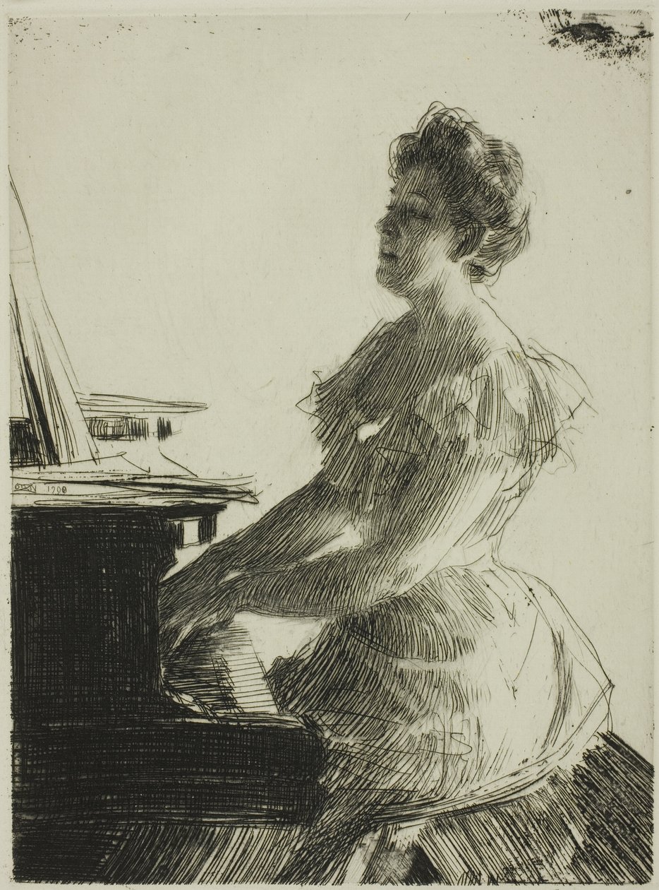 At the Piano by Anders Leonard Zorn