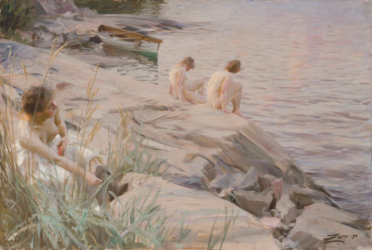 Girls Bathing in the Open Air by Anders Zorn