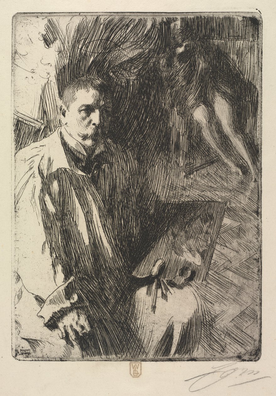Portrait of the Artist and His Model by Anders Leonard Zorn