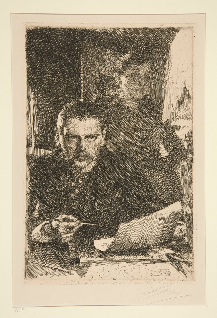Portrait of the Artist and His Wife by Anders Leonard Zorn