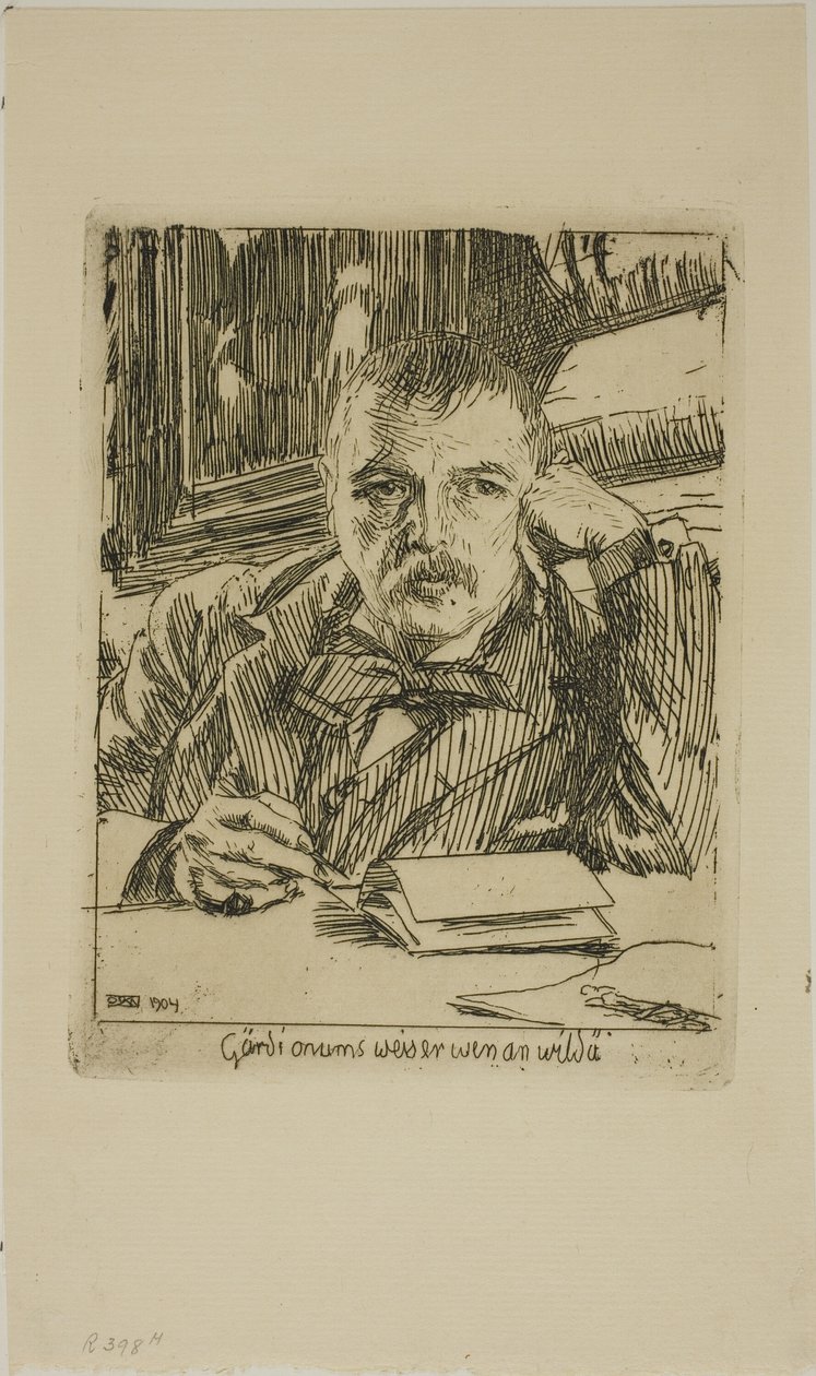 Self-Portrait with Inscription by Anders Leonard Zorn