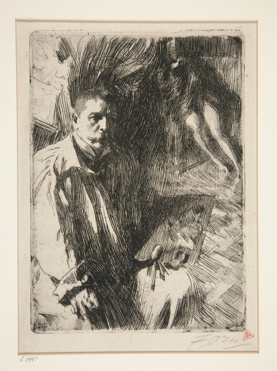 Self-Portrait with Model II by Anders Zorn