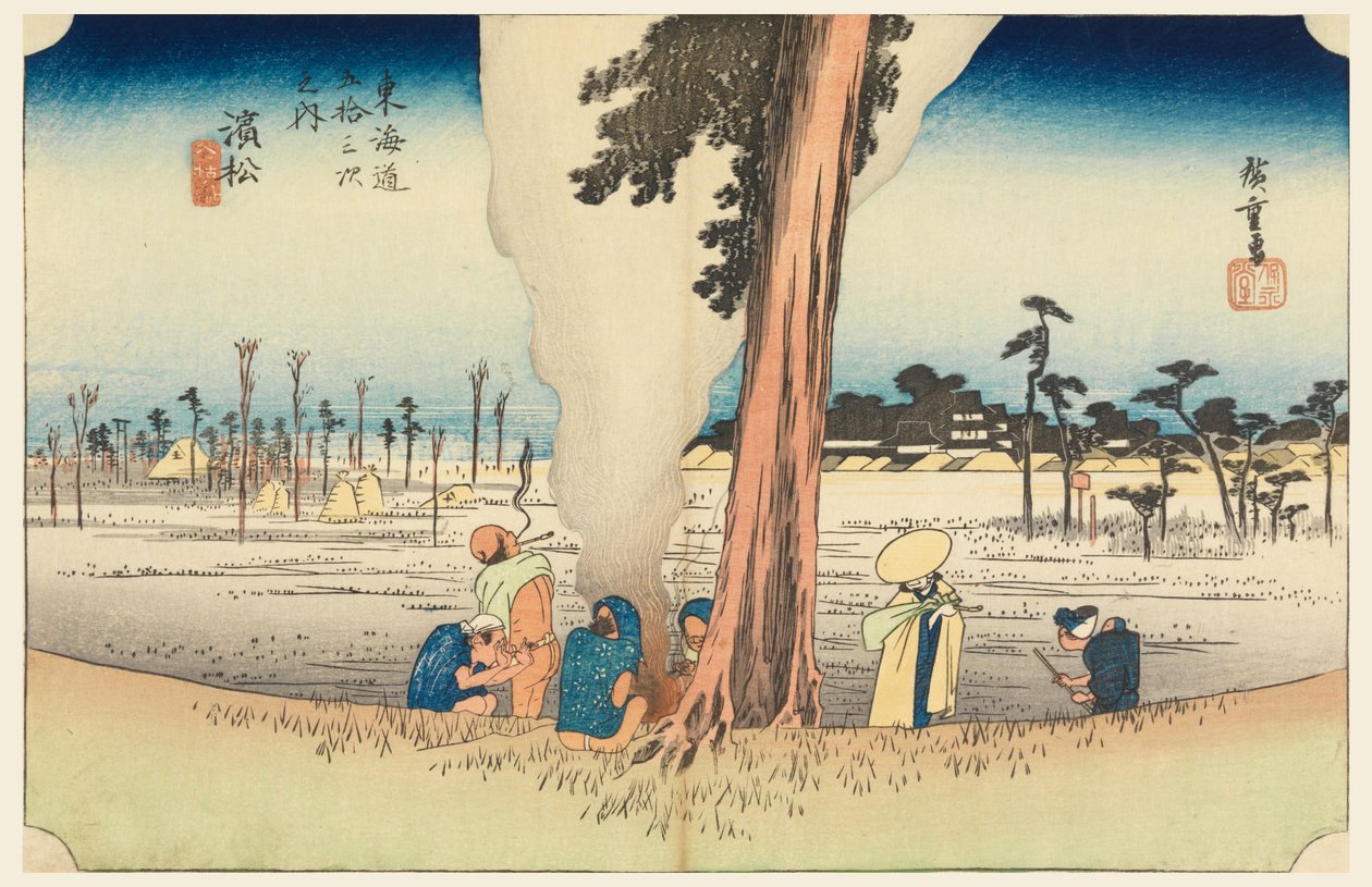 Hamamatsu, Wintertime, in The Fifty-Three Stations of the Tokaido Road by Ando Hiroshige