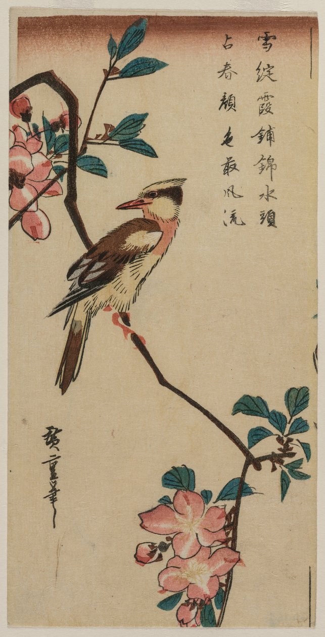 Korean Nightingale on Cherry Branch by Ando Hiroshige